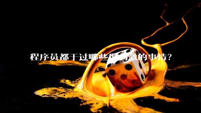 程序员都干过哪些很刺激的事情？